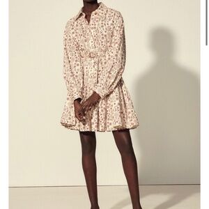 Sandro long-sleeve floral mini dress